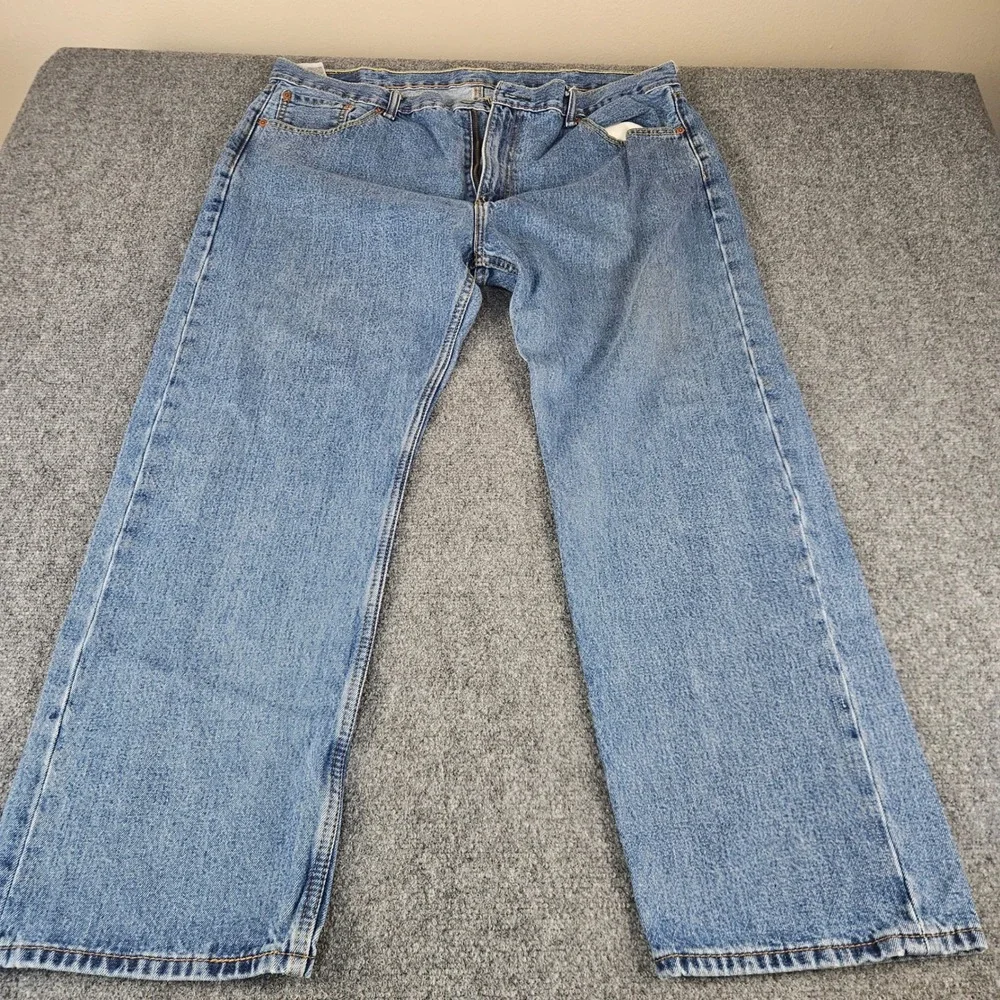 Levis Strauss & Co Mens Straight Leg Denim Jeans Medium Wash Blue W42 L30
